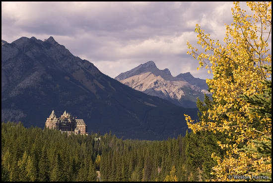 - Banff Springs Hotel and fall colors, Banff NP, Canada -