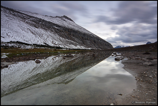 - Reflection of Matahpi Peak in an Unnamed Lake in Preston Park, Glacier NP -