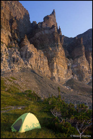 - Camping Below Apikuni Spires, Glacier NP -