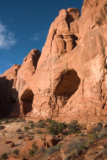 - Two Caves in the Cove of Caves, the Windows Area, Arches NP -