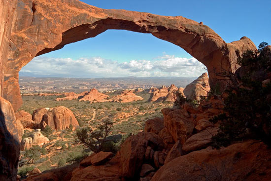 - Looking Through Landscape Arch from Behind, Late Afternoon, Arches NP -