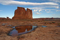 - The Organ Reflected in a Small Pool, Arches NP -
