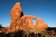 - First Light on Turret Arch, Arches NP -