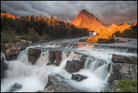 - Swiftcurrent Falls & Grinnell Point at Sunrise, Glacier NP -