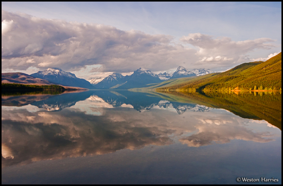 - Reflection of Stanton, Cannon, Brown and Edwards Mtns in Lake McDonald, Glacier NP -