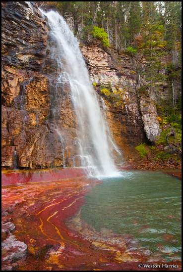 - Colorful Rock Below Virginia Falls, Glacier NP -
