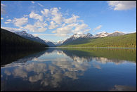 - Clouds Reflecting in Bowman Lake, Glacier NP -
