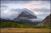 - Low Clouds Clearing off of Grinnell Pt. at Sunrise, Glacier NP -