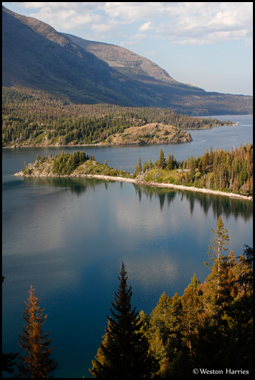 - Aerial View of a Penninsula
on St. Mary Lake, Glacier NP -
