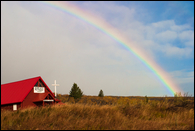 - Vibrant Rainbow Over Babb United Methodist Church, Blackfeet Reservation, Montana -