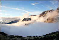 - Low Clearing Clouds at Logan Pass, Glacier NP -