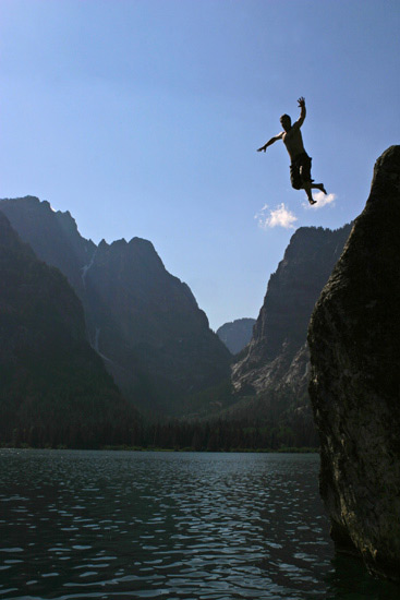 - Eric Yoder Cliff Jumping at Phelps Lake, Grand Teton NP -
