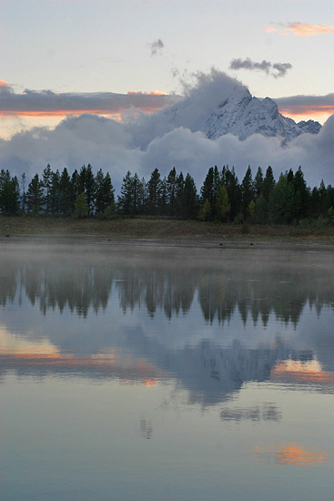 - Reflection of an Autumn Snow Storm Clearing at Sunset, Grand Teton NP -