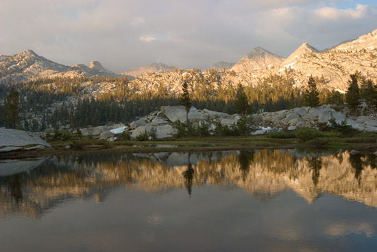 - Goat Crest Reflected in a Lake in Granite Basin, Sunset, Kings Canyon NP -
