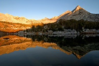 - Sunset Light Reflected in the 1st Kearsarge Lake, Kings Canyon NP -