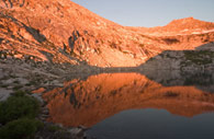 - Sunset Light Reflecting in Upper Monarch Lake, Mineral King Area, Sequoia NP -