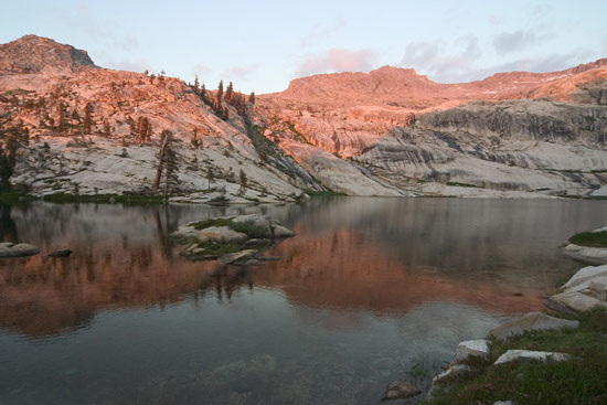 - Reflection of the Last Light on the Ridge Above Pear Lake, Sequoia NP -