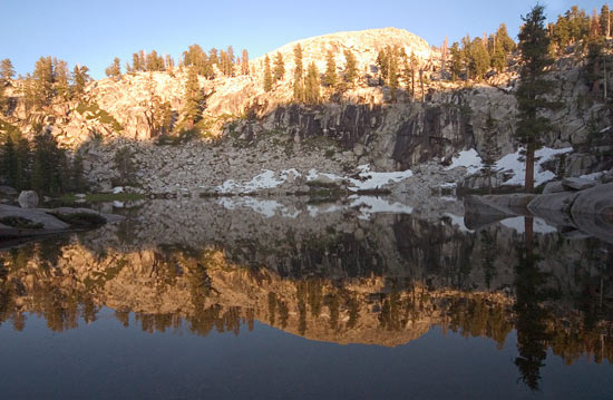 - Sunset Light Reflected in Heather Lake, Sequoia NP -
