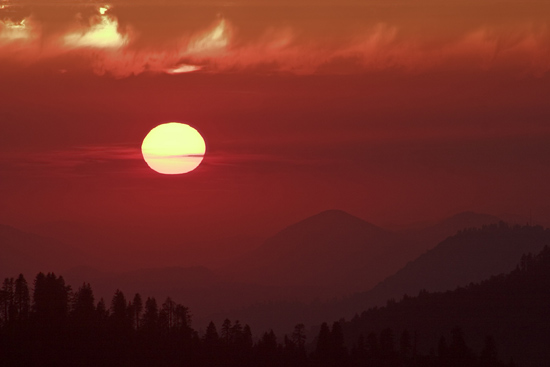 - Sunset Over Distant Ridges, Seen From Moro Rock, Sequoia NP -