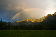 - Double Rainbow at Sunset, Seen from El Capitan Meadow, Yosemite NP -