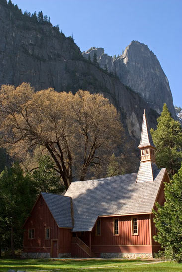 - Yosemite Chapel Below Sentinel Rock, Yosemite NP -