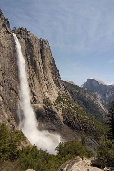 - Upper Yosemite Falls and Half Dome, Yosemite NP -