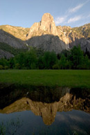 - Sentinel Rock Reflected in a Spring Pond at Sunset, Yosemite NP -