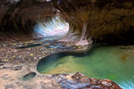 - Turquoise Pool in the Subway, Left Fork of the North Creek, Zion NP -